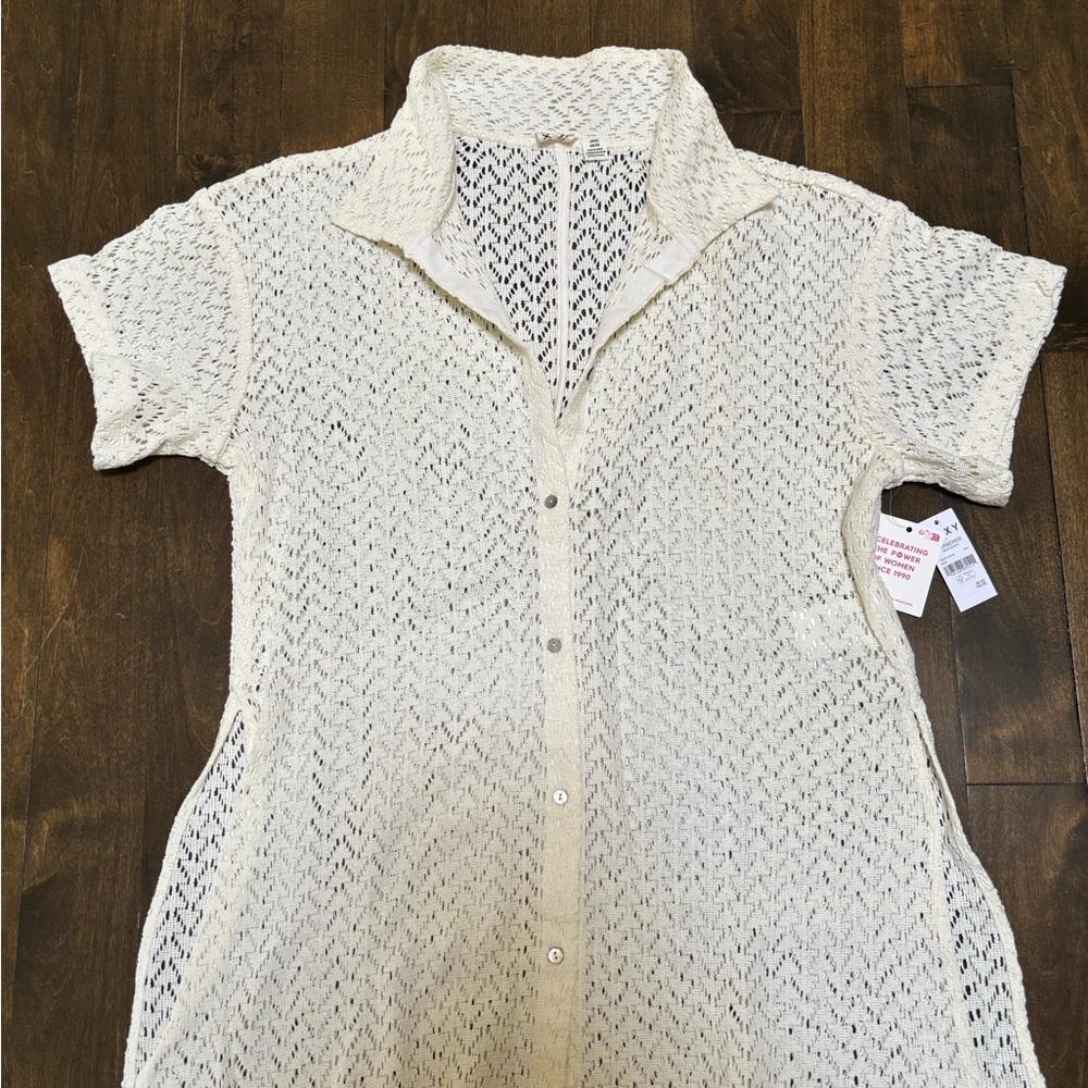 Roxy White Lace Beach Dress/ Cover up